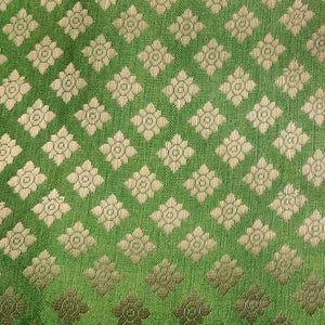 OLIVE GREEN BANARASI BROCADE SILK CUSTOM STITCHED KAMEEZ - KURTI - KURTA UP TO READY SIZE 60 (stitching included) LADIES DEN